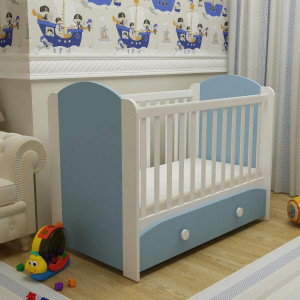 Patut cu sertar MyKids MIKI Alb-Albastru 0121PE