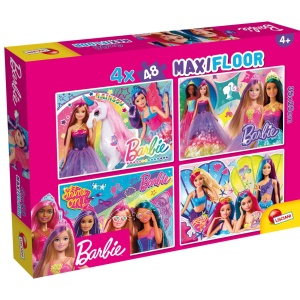 Puzzle de colorat maxi - Barbie (4 x 48 de piese)