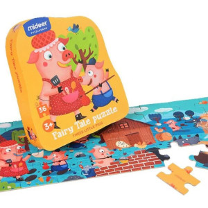 Puzzle poveste – Cei trei purcelusi, 36 piese Mideer MD3060 - Img 2