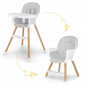 Scaun de masa 2 in 1 transformabil Sunt, Normandic Dream, Gri deschis, Skiddou