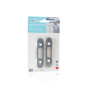 Set 2 mini sigurante universale pentru usi si dulapuri BabyJem, gri - Img 3