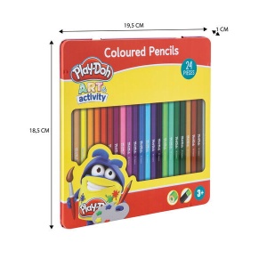 Set 24 creioane colorate in cutie metalica - Img 7