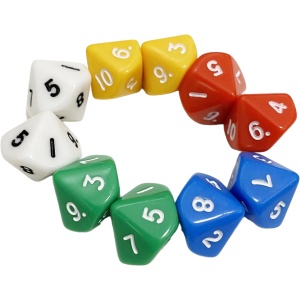 Set de 2 zaruri cu zece fete 1-10 1.65 cm Numlit NML18273 - Img 2