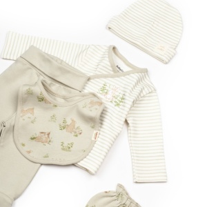 Set de 5 piese pentru nou nascut, 100% bumbac organic, Rabbit, BabyCosy - Img 6