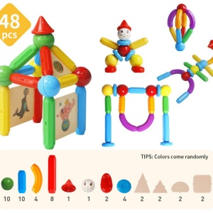 Set de constructie magnetic - STICK (48 piese) - Img 3