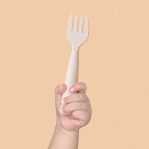 Set diversificare hrana bebelusi Miniware Little Foodie, 100% din materiale naturale biodegradabile, 6 piese, Vanilla Aqua - Img 8