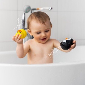 Set jucarii de baie din silicon pentru bebelusi MyHappyBath Toys , 6+ luni, Reer 76093 - Img 7