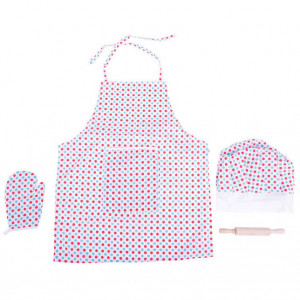 Set sortulet si accesorii alb cu buline - Img 3