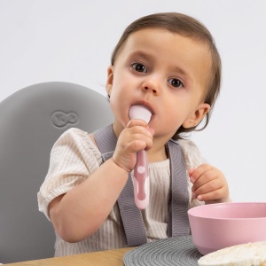 Tacamuri flexibile pentru copii, lingurita si furculita, fara BPA, roz, 6+ luni, Reer 23044 - Img 8