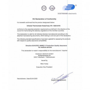 Termometru medical profesional pentru frunte fara contact in infrarosu BodyTemp 478 - Img 4