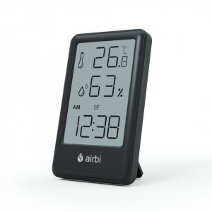 Termometru si higrometru digital de camera, ceas cu alarma, memorie, suport expandabil, negru, AirBi FRAME BI1050 - Img 5