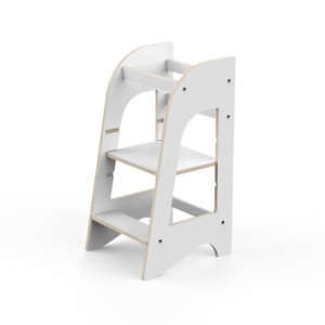 Turn de invatare MamaToyz Learning Tower din MDF, Alb - Img 2