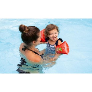 Aripioare de inot pentru copii, cu insertie din material moale, 11–30kg (1-6 ani), rosu, Reer MySwimBuddy Armbands, 66024 - Img 6