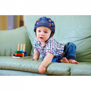 Casca protectie bebelusi cu spuma flexibila, ultrausoara, reglabila, 7-24 luni, albastra, SafeHead Baby Sporty, SHB004 - Img 2