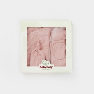Cutie 4 piese pentru nou nascut - 100% bumbac organic - Powder, BabyCosy