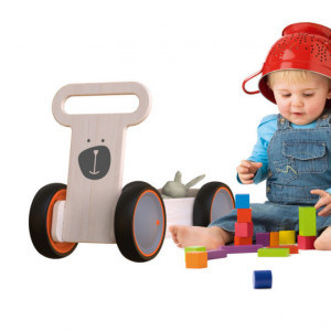 Jucarie din lemn 3 in 1 Ursulet DriveMe Soft: masinuta ride-on, premergator si carucior de jucarii MamaToyz - Img 2