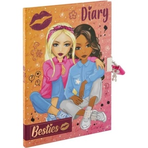Jurnal Besties A5 cu Cheie si Lacat - 60 de Foi, Hartie Roz Liniata Grafix GR140029 - Img 4