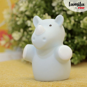 Lampa de veghe cu LED, forma rinocer, albastra, Lumilu Mini Zoo Rhino, Reer 52343 - Img 4