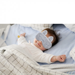 Masca bebelusi pentru somn BabyJem Sleeping Bunny (Culoare: Ecru) - Img 6