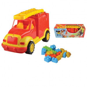 Masina pompieri 43 cm cu 38 piese constructie, in cutie Ucar Toys UC85 - Img 2