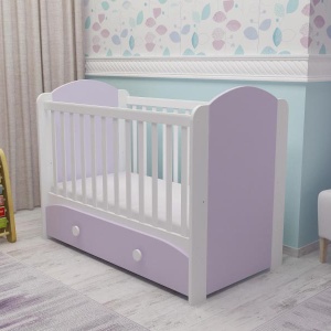 Patut cu sertar MyKids MIKI Alb-Violet D121