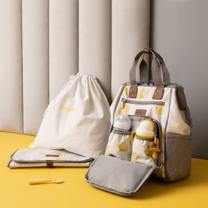 Rucsac multifunctional mamici Astrid, Skiddou, Vanilla delight, Galben - Img 2