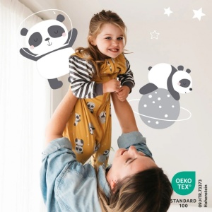 Sac de dormit cu picioruse si maneca lunga detasabila Panda 90 cm + manseta 1.0 Tog - Img 3