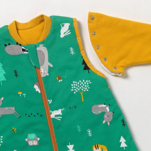 Sac de dormit cu picioruse si maneca lunga detasabila Woodland Animals 120 cm + manseta 2.5 Tog - Img 2