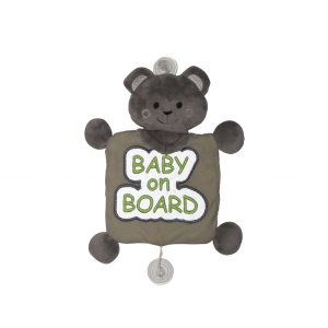 Semn reflectorizant Baby on Board BabyJem, verde - Img 1