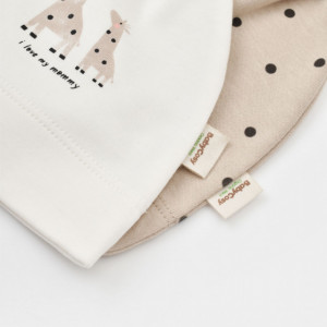 Set 2 caciulite Girafa, BabyCosy, Ecru/Mink - Img 4