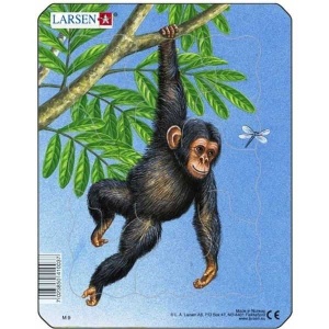 Set 4 Puzzle-uri Animale: Leu, Elefant, Maimuta, Zebra, 9 piese Larsen LRM9-NO - Img 4