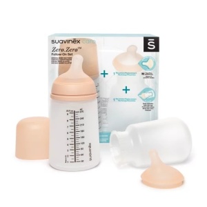 Set biberon anticolici 270 ml + tetina cu debit mediu + saculet silicon Zero Zero Suavinex - Img 2