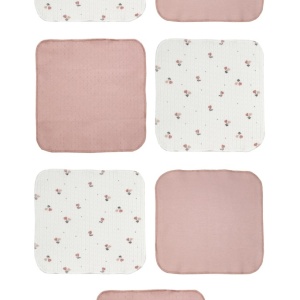 Set de 7 batistute din bumbac pentru bebelusi, BabyCosy, 25cmX25cm, roz - Img 2