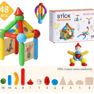 Set de constructie magnetic - STICK (48 piese) - Img 4
