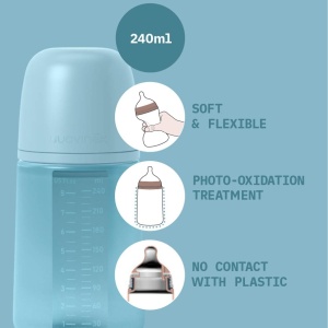 Biberon din silicon, 240ml, Colour Essence SX Pro debit mediu, rosu - Img 5