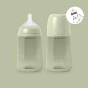 Biberon din silicon, 240ml, Colour Essence SX Pro debit mediu, verde - Img 4