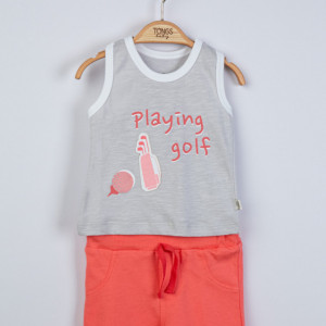 Compleu 2 piese Playing golf pentru baietei, Tongs baby (Culoare: Gri, Marime: 12-18 Luni) - Img 2