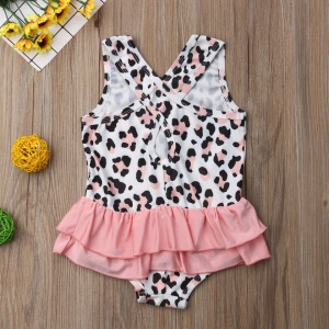 Costum de baie leopard roz cu volan Drool - Img 4