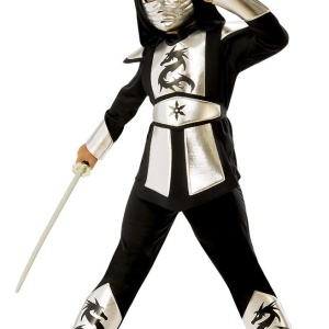 Costum de carnaval - Ninja (Argintiu)