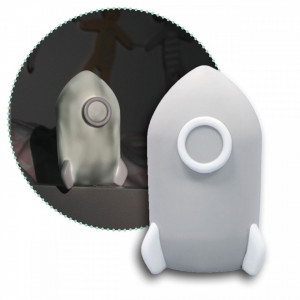 Lampa de veghe cu LED, cu oprire cronometrata, forma racheta, gri, Lumilu Sweet Dreams Rocket, Reer 52271 - Img 2