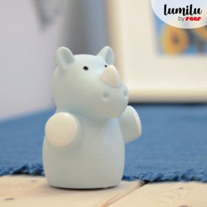 Lampa de veghe cu LED, forma rinocer, albastra, Lumilu Mini Zoo Rhino, Reer 52343 - Img 5