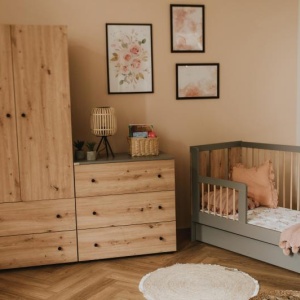 Mobilier Camera copii Si Bebelusi KLUPS PAULINE Grafit-Stejar