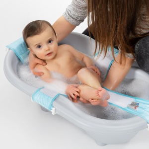 Plasa de baie pentru cadita bebelusului MyHappyBath Sling, reglabila, fara BPA, 0+ luni, Reer 76072 - Img 5