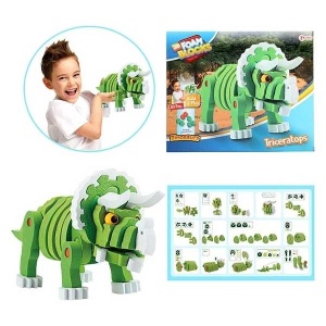 Puzzle 3D Spuma Dino Triceraptos 63 piese Toi-Toys TT43544A - Img 3