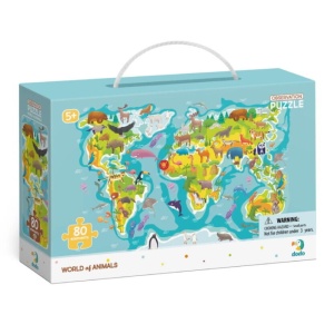 Puzzle - Harta animalelor lumii (80 piese) - Img 2