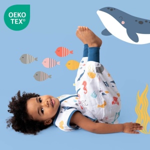 Sac de dormit cu picioruse Bamboo Under the Sea 80 cm 0.5 Tog - Img 3