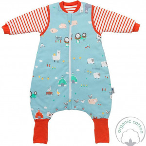 Sac de dormit cu picioruse si maneca lunga detasabila Farmyard 80 cm + manseta 2.5 Tog