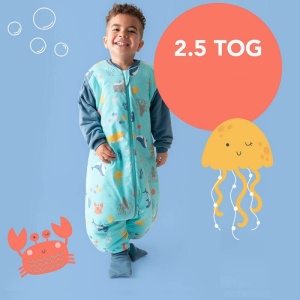 Sac de dormit cu picioruse si maneca lunga detasabila Under the Sea 90 cm + manseta 2.5 Tog - Img 3