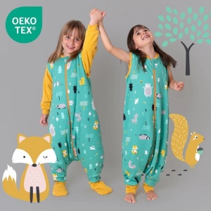 Sac de dormit cu picioruse si maneca lunga detasabila Woodland Animals 80 cm + manseta 3.5 Tog - Img 3