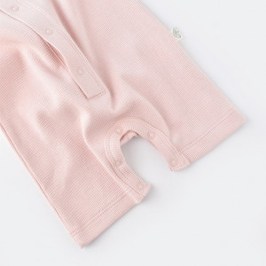Salopeta cu panataloni scurti - 100% bumbac organic - Roz, Baby Cosy (Marime: 9-12 luni) - Img 4